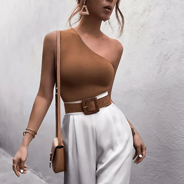 FlexOne Asymmetrical Sports Crop Top