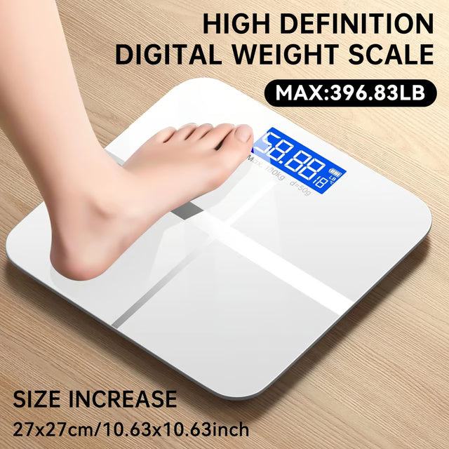 Electronic Digital Bathroom Scale with LCD Display and Temperature Function