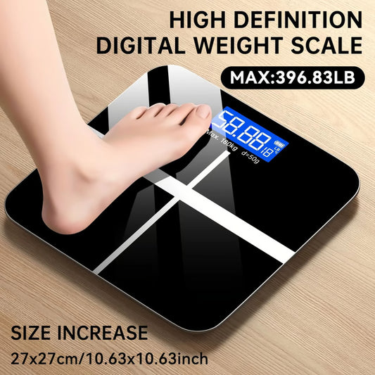 Electronic Digital Bathroom Scale with LCD Display and Temperature Function