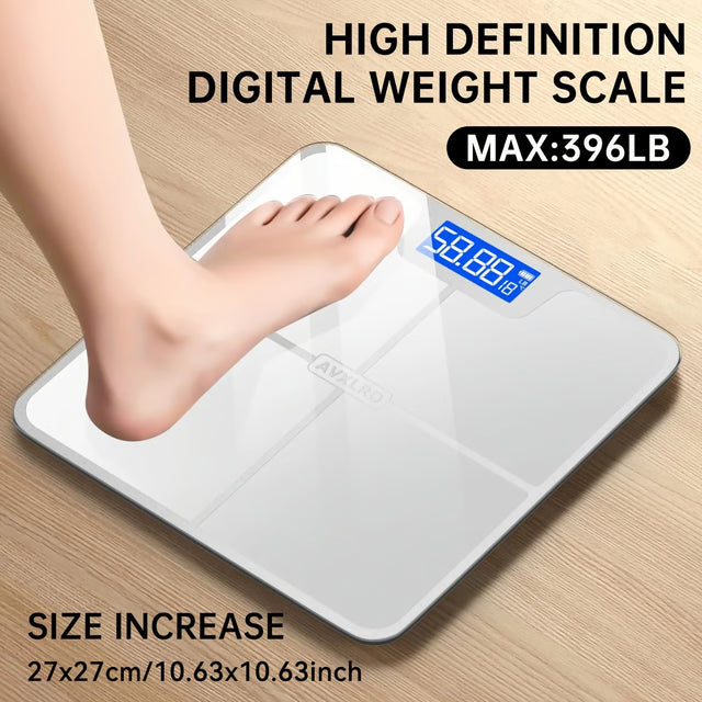 Electronic Digital Bathroom Scale with LCD Display and Temperature Function