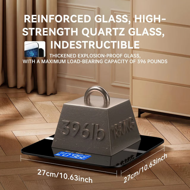 Electronic Digital Bathroom Scale with LCD Display and Temperature Function